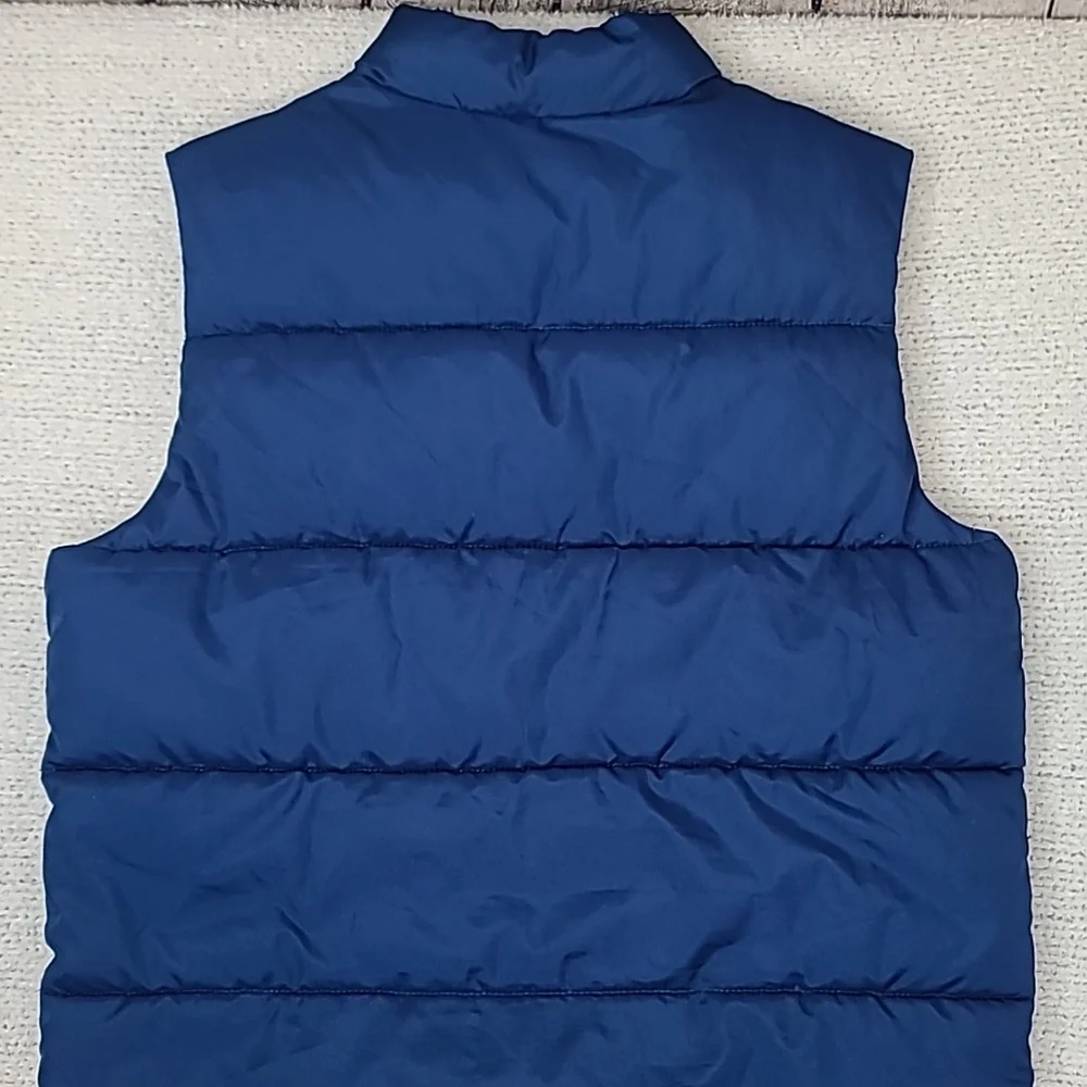 Old Navy Kids Full Zip Up Quilted Puffer Fleece Lined Vest Jacket in Navy/Black